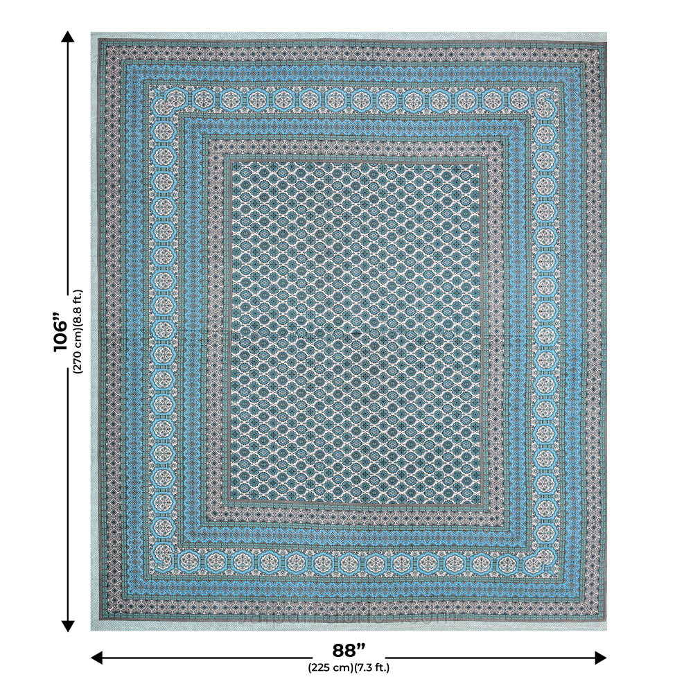 Ethnic Charm Blue Double Bedsheet