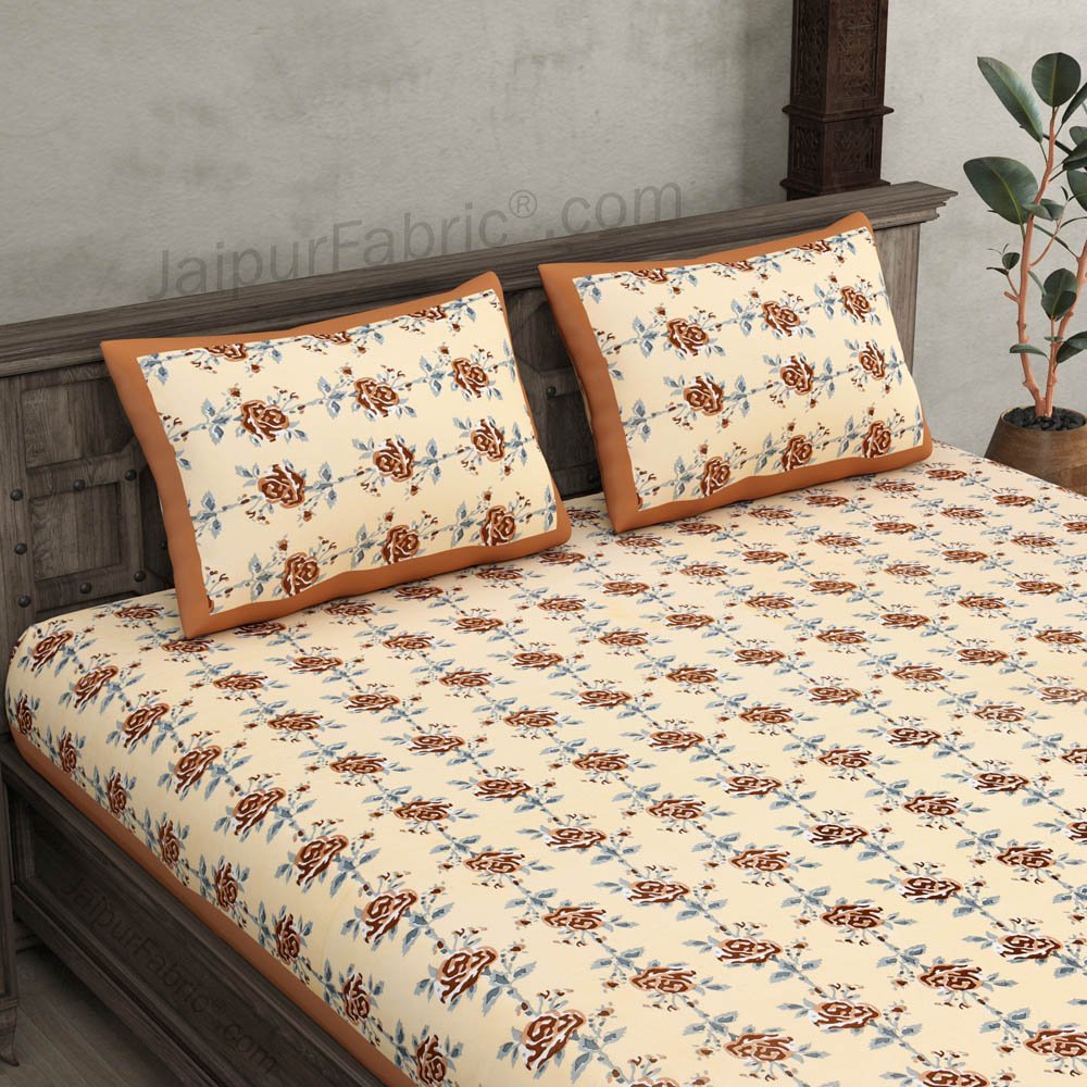 Brown Garland Double Bedsheet