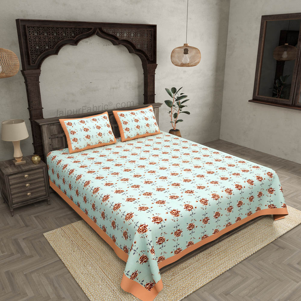 Peach Garland Double Bedsheet