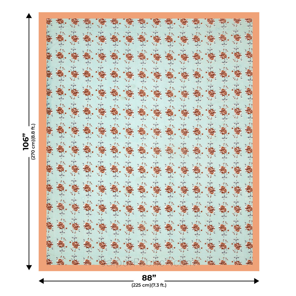 Peach Garland Double Bedsheet