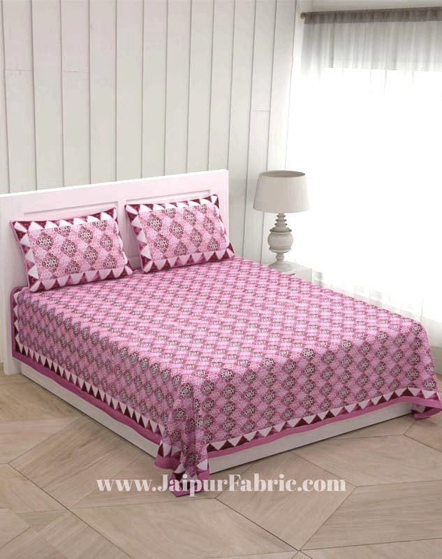 Traditional Delight Pink Double Bedsheet