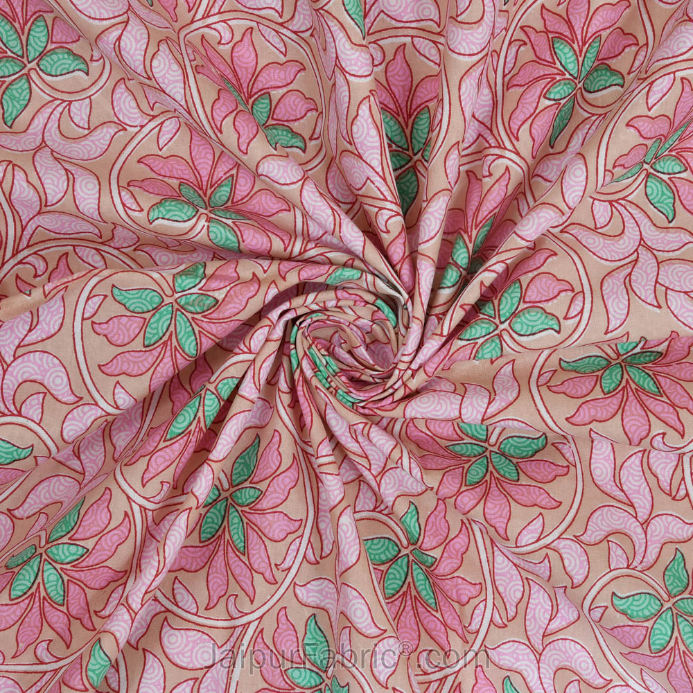 Lovely Lotus Peach Double Bedsheet