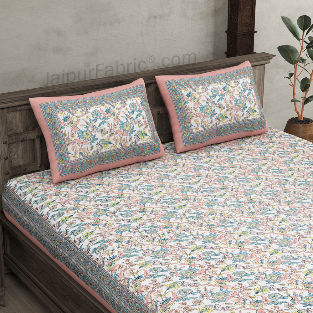 Fantastic Flowers Colorful Double Bedsheet