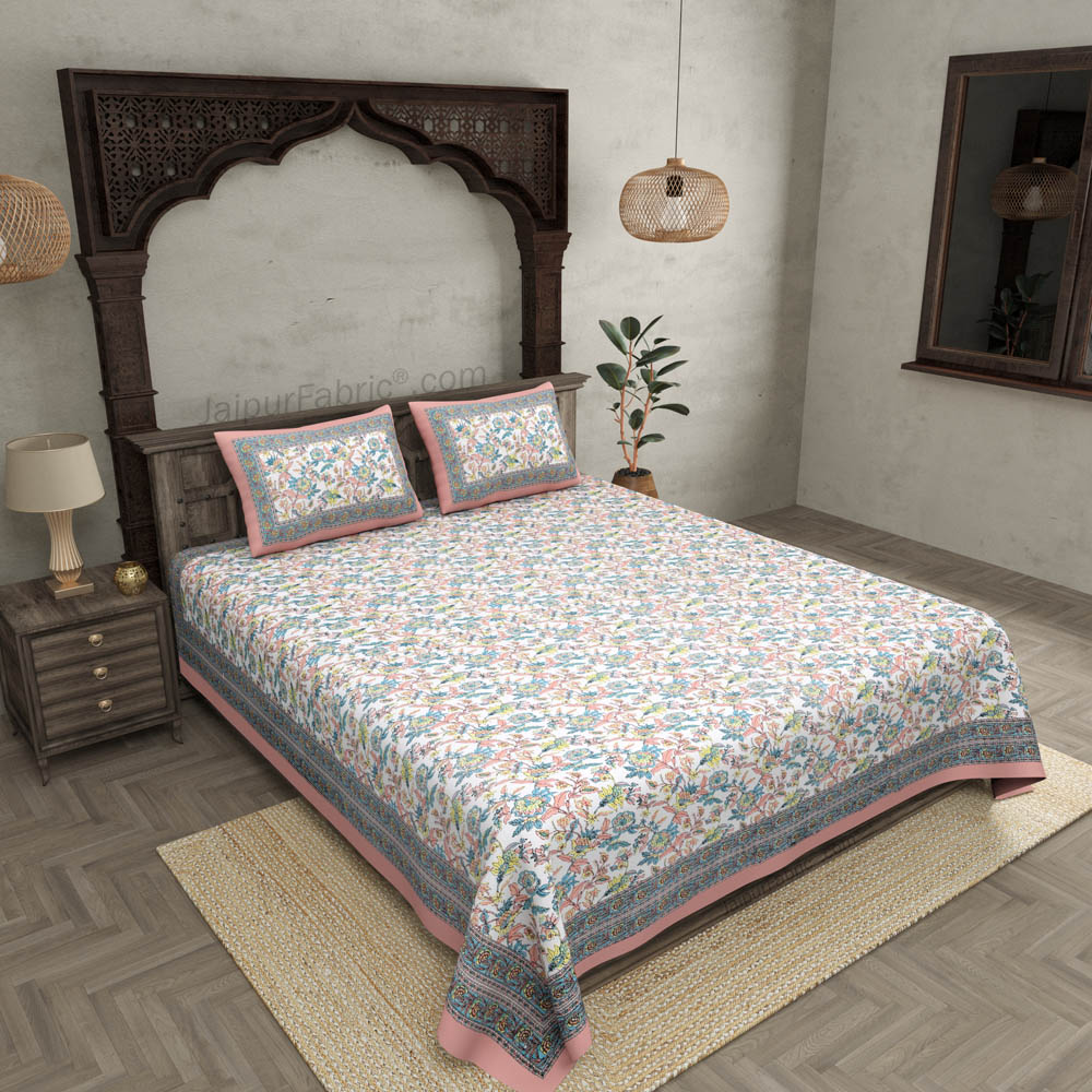 Fantastic Flowers Colorful Double Bedsheet