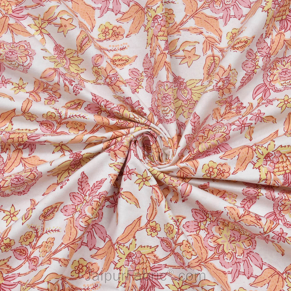 Fantastic Flowers Peach Double Bedsheet