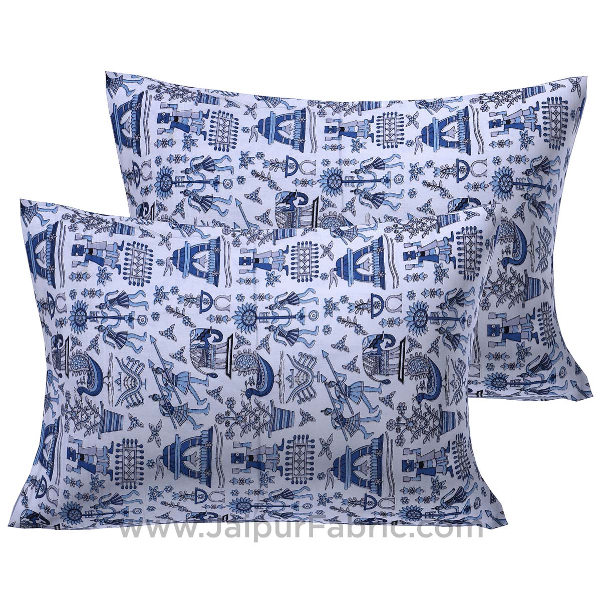 Tribal Art Blue Double Bedsheet