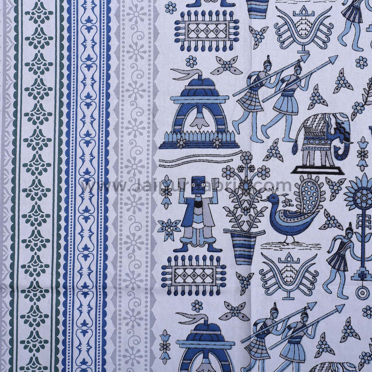 Tribal Art Blue Double Bedsheet