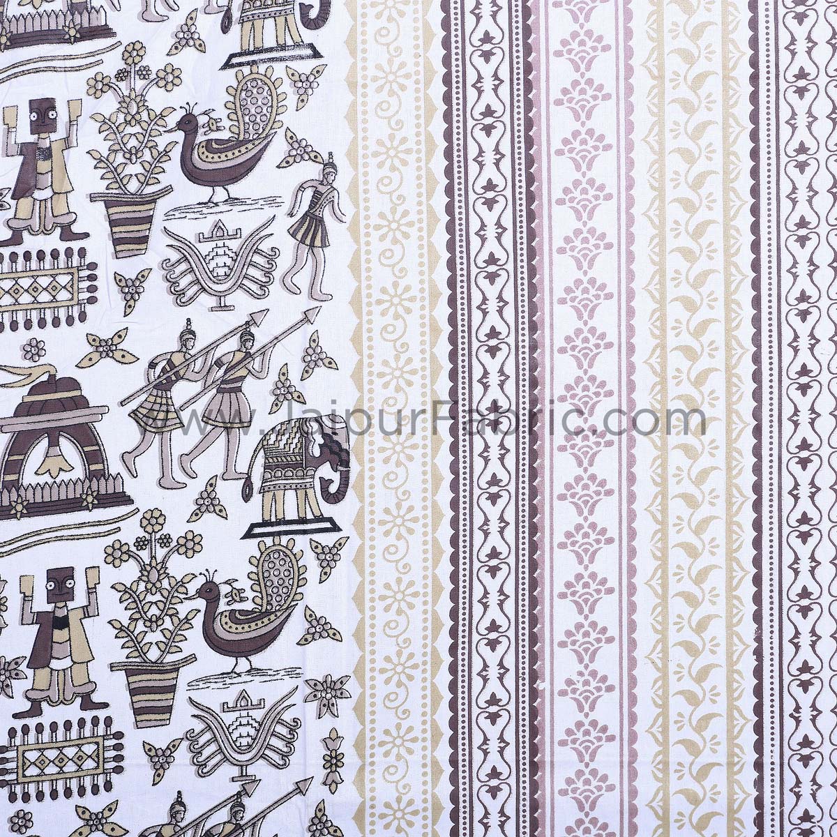 Tribal Art Brown Double Bedsheet