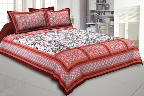 Nature Beauty Orange Double Bedsheet