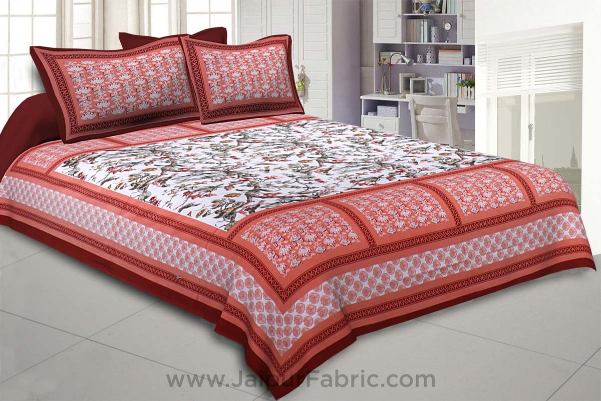 Nature Beauty Orange Double Bedsheet