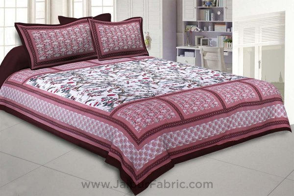 Nature Beauty Dark Pink Double Bedsheet