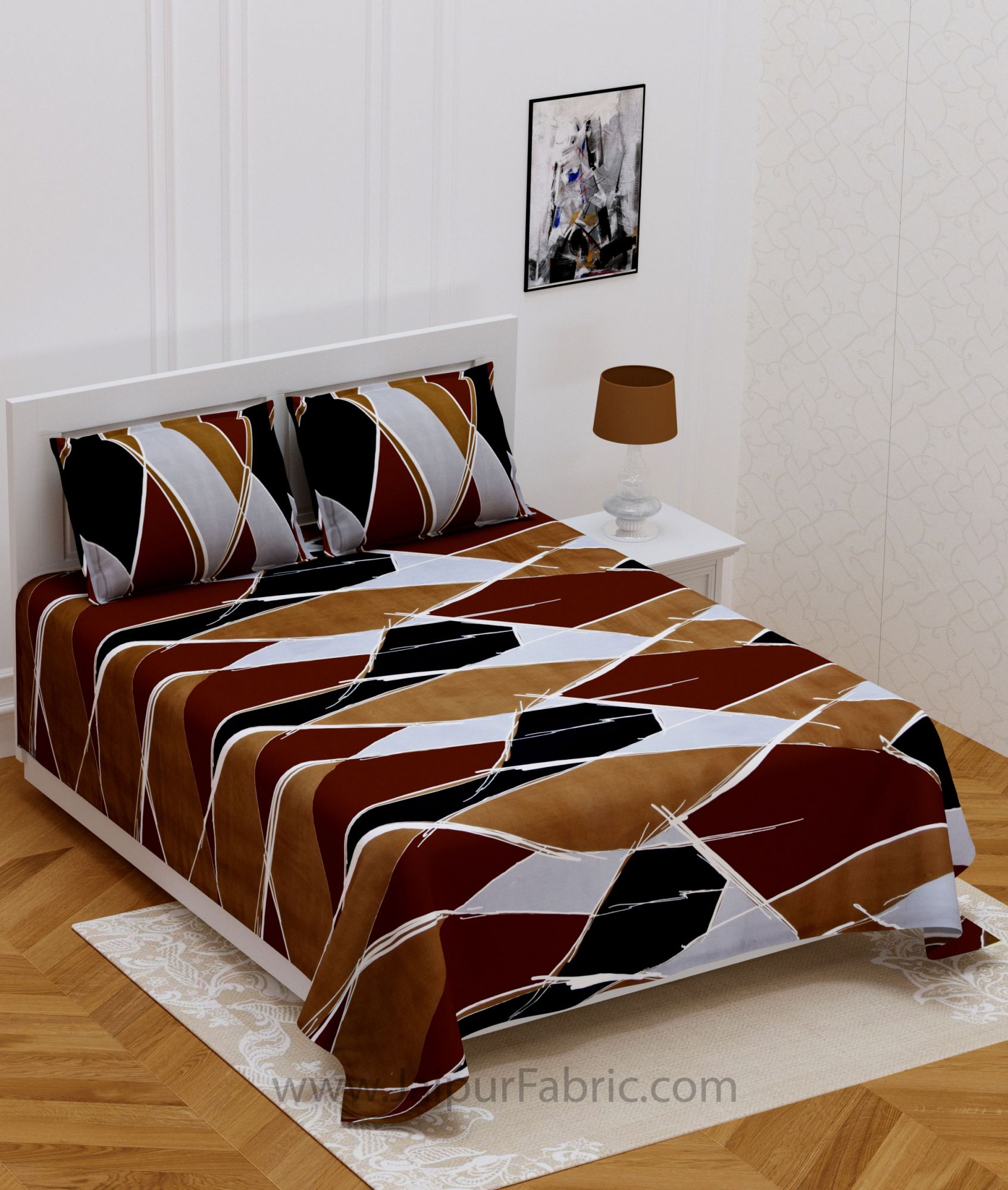 Tough Terrain Brown Double Bedsheet