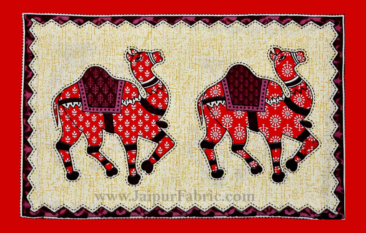 Red Camel Caravan Double Bedsheet