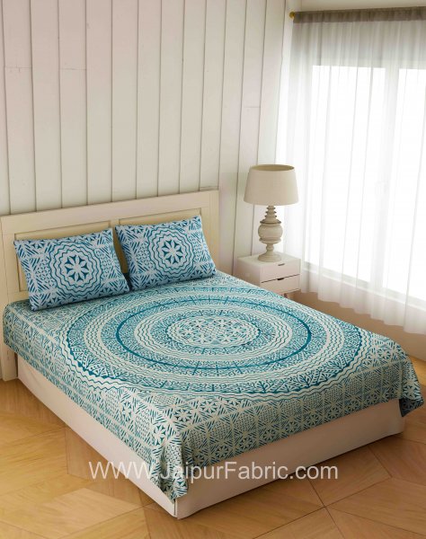 Blueish Grey Loop Double Bedsheet