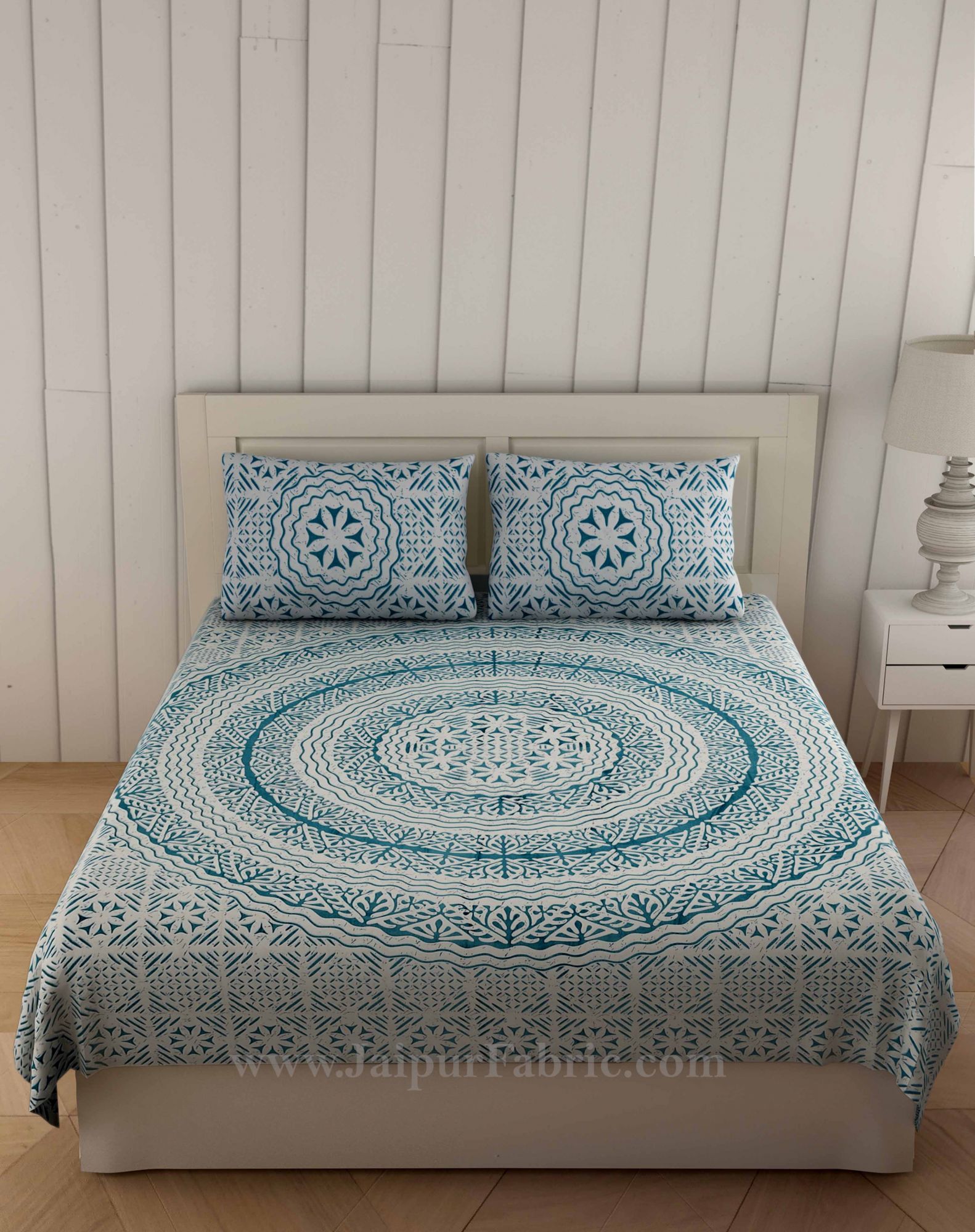 Blueish Grey Loop Double Bedsheet