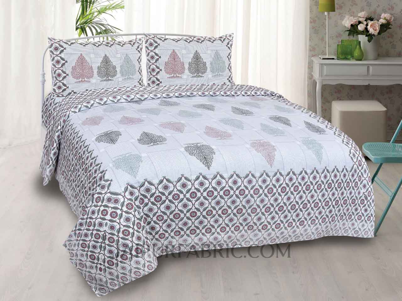 Himalayan Cedar Off White Double Bedsheet