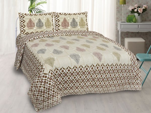 Himalayan Cedar Light Brown Double Bedsheet