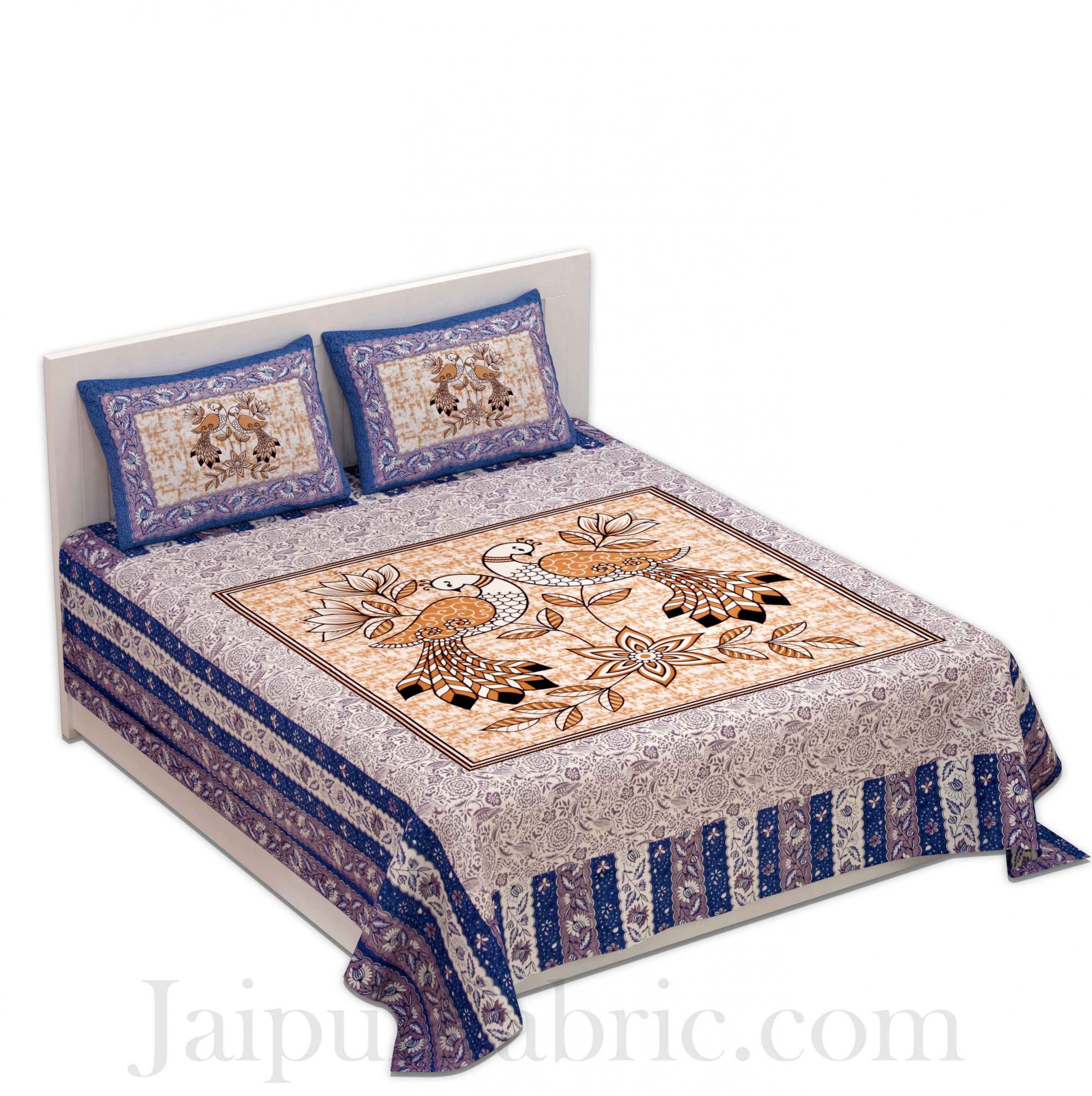 National Bird Blue Double Bedsheet