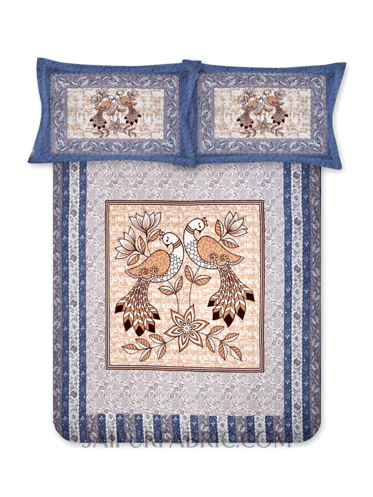 National Bird Blue Double Bedsheet