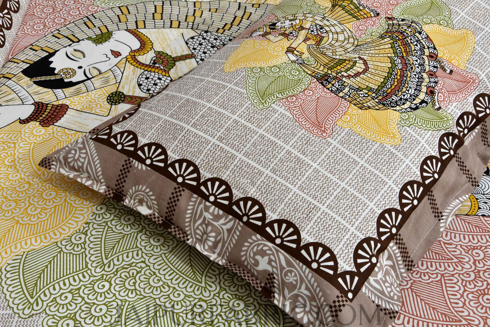 Dancing Deeva Brown Double Bedsheet