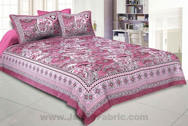 Floral Ripples Pink Double Bedsheet