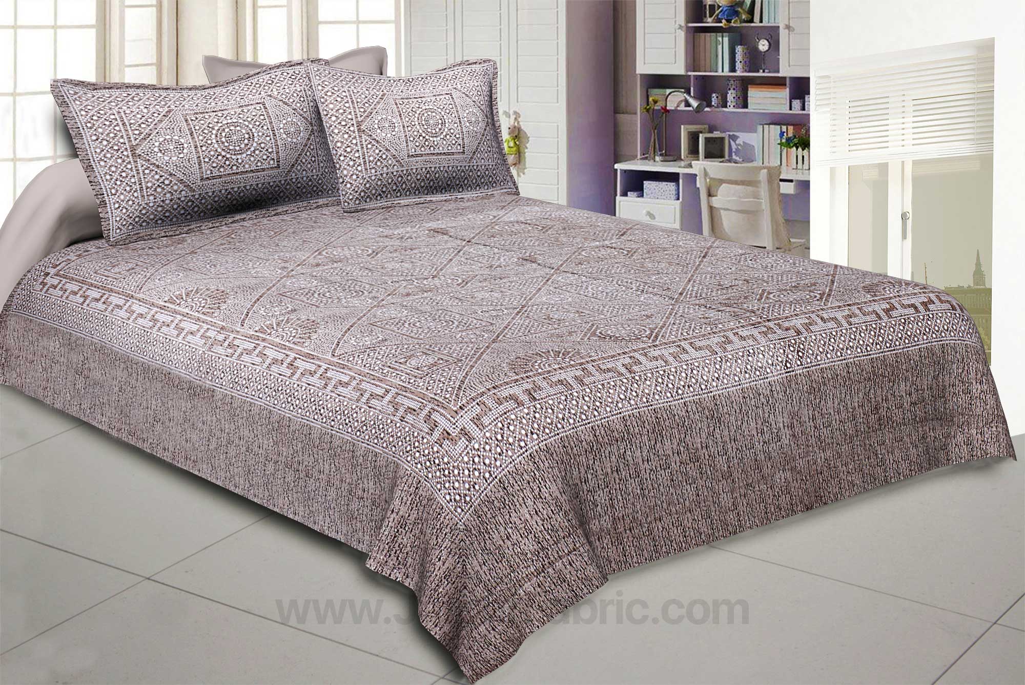 Pearl Array Brown Double Bedsheet