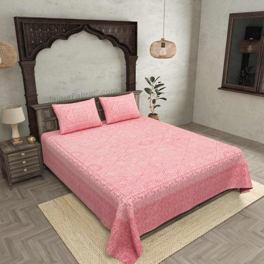 Pearl Array Peach Double Bedsheet