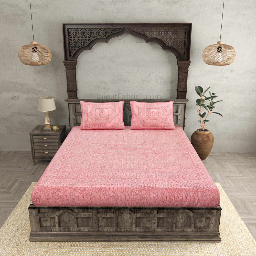 Pearl Array Peach Double Bedsheet