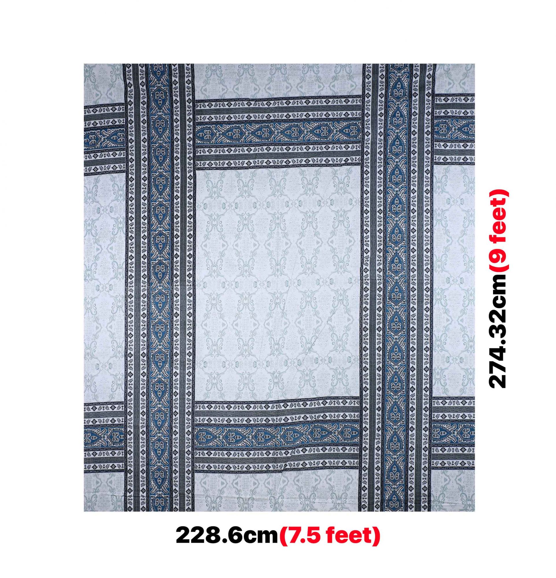 Artistic Quadrangle Blue Double Bedsheet