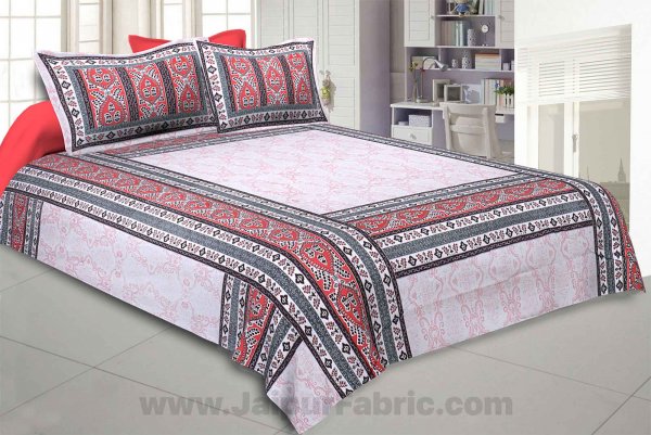 Artistic Quadrangle Red Double Bedsheet