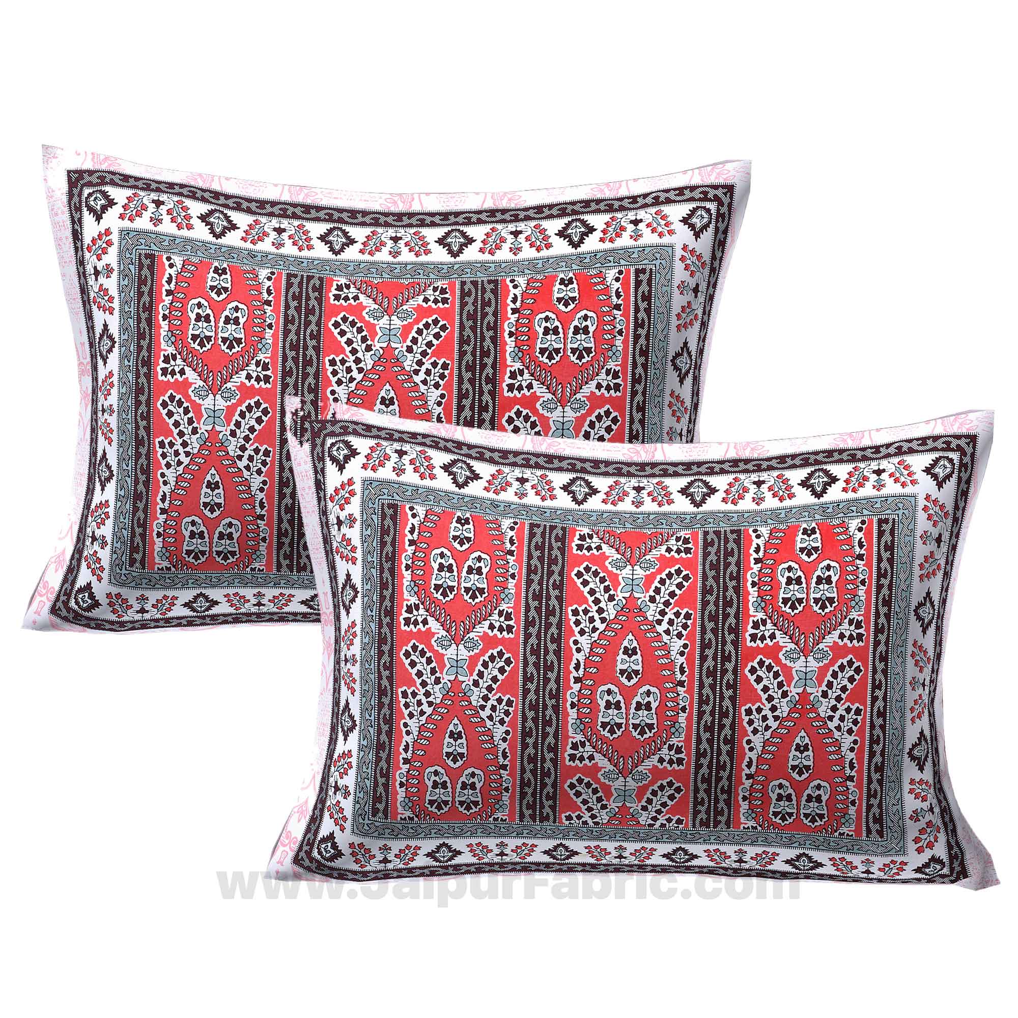 Artistic Quadrangle Red Double Bedsheet