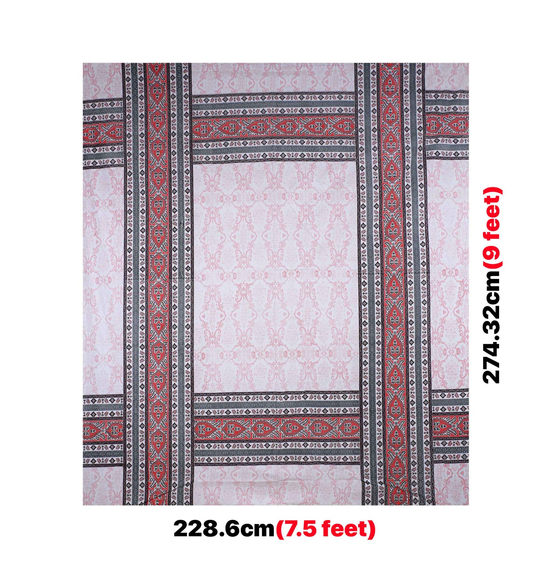 Artistic Quadrangle Red Double Bedsheet