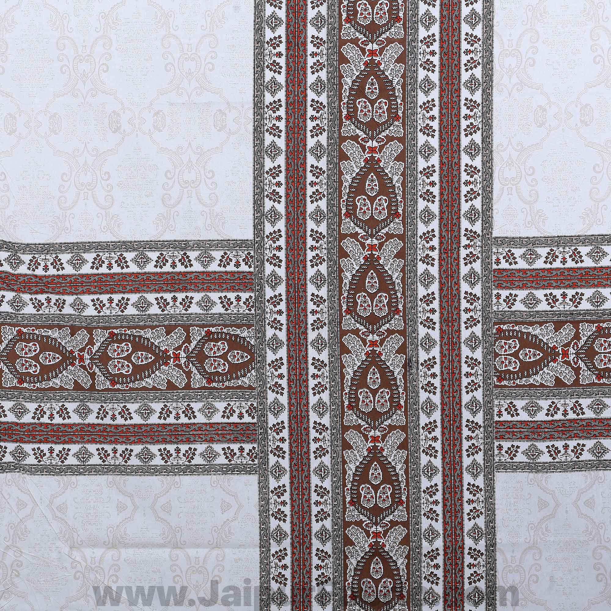 Artistic Quadrangle Brown Double Bedsheet