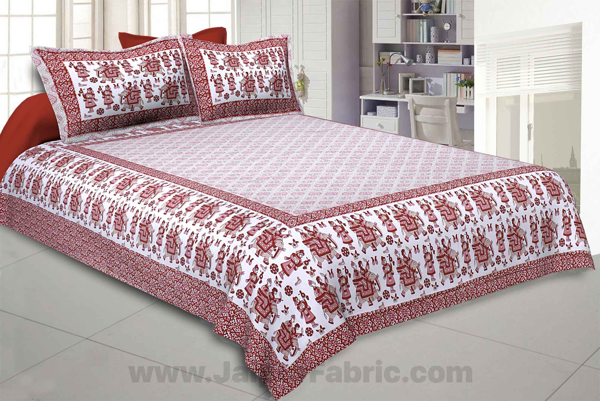 Royal Sawari Red Double Bedsheet