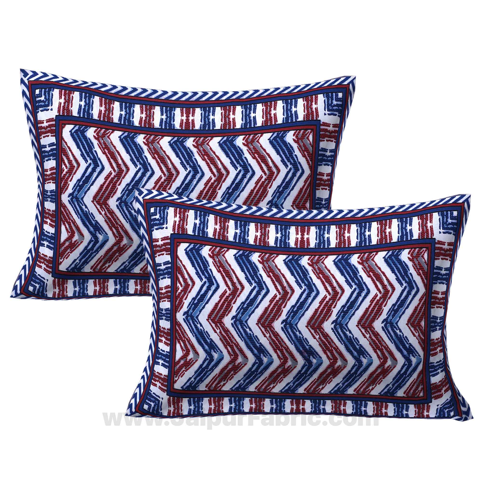 Zigzag Pulse Navy Blue Double Bedsheet