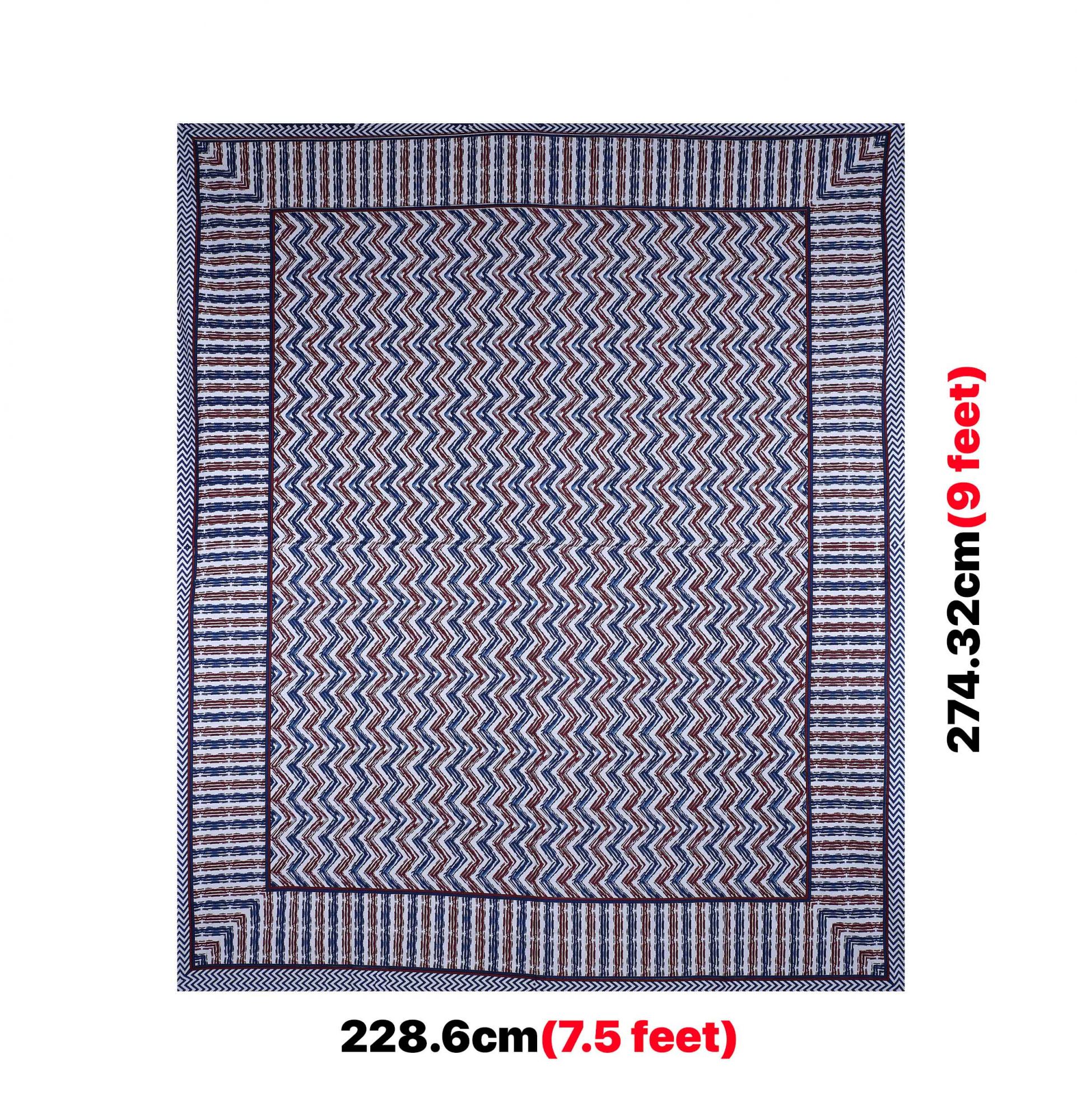 Zigzag Pulse Navy Blue Double Bedsheet