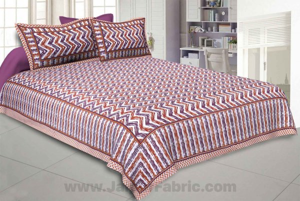 Zigzag Pulse Purple Pink Double Bedsheet