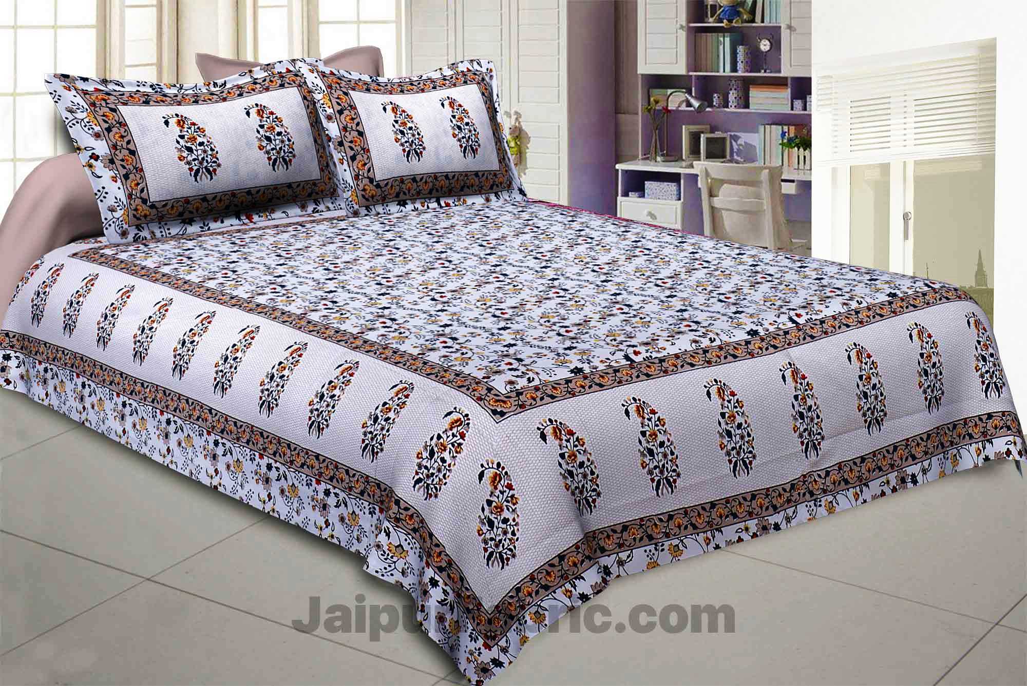 marble italica beige grey double bedsheet