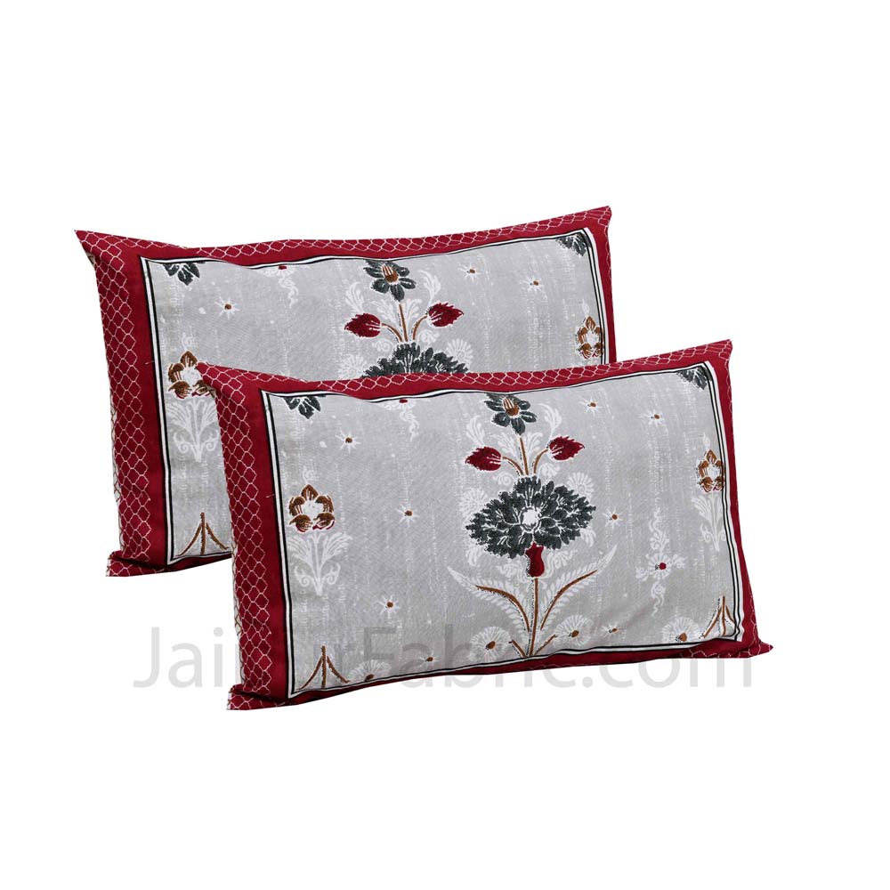 Carnations Red Floral Pure Cotton Double Bedsheet