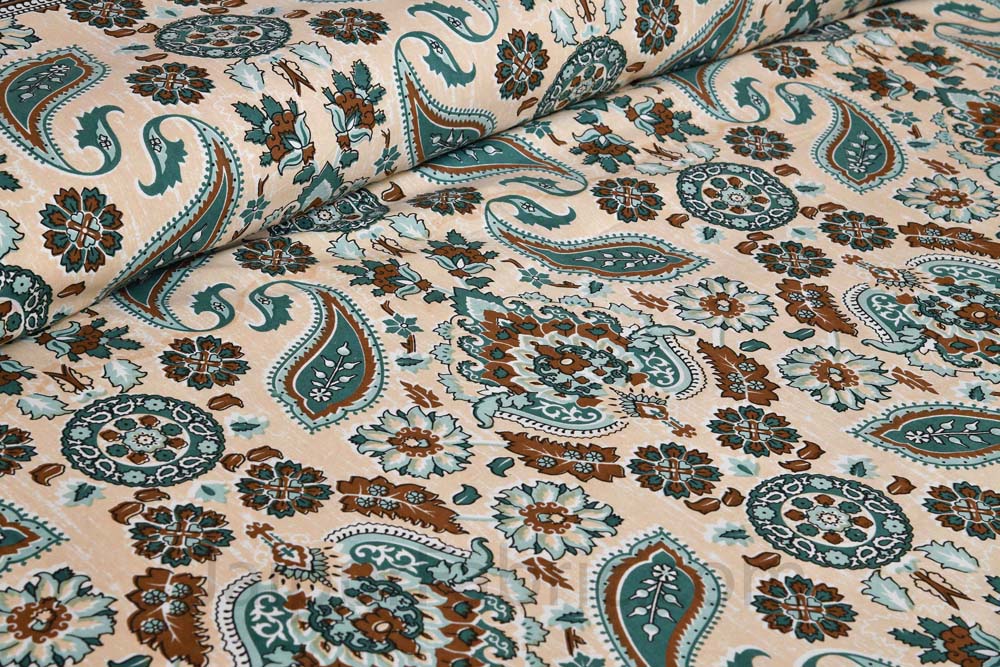 Traditional Retro SeaBlue Pure cotton Double Bedsheet