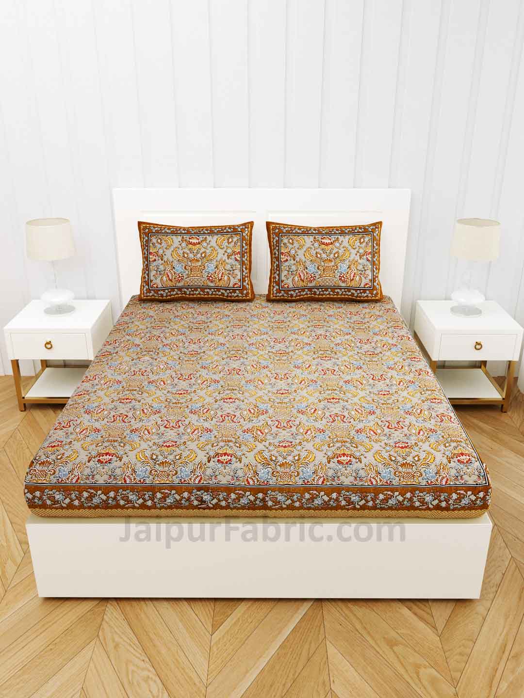 Artistic Culture Amber Pure Cotton Double Bedsheet