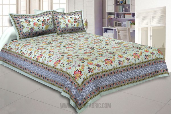 Panoramic Vista Pastel Green Double Bedsheet