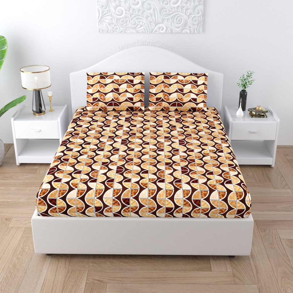 Lat Long Poly Cotton Double BedSheet