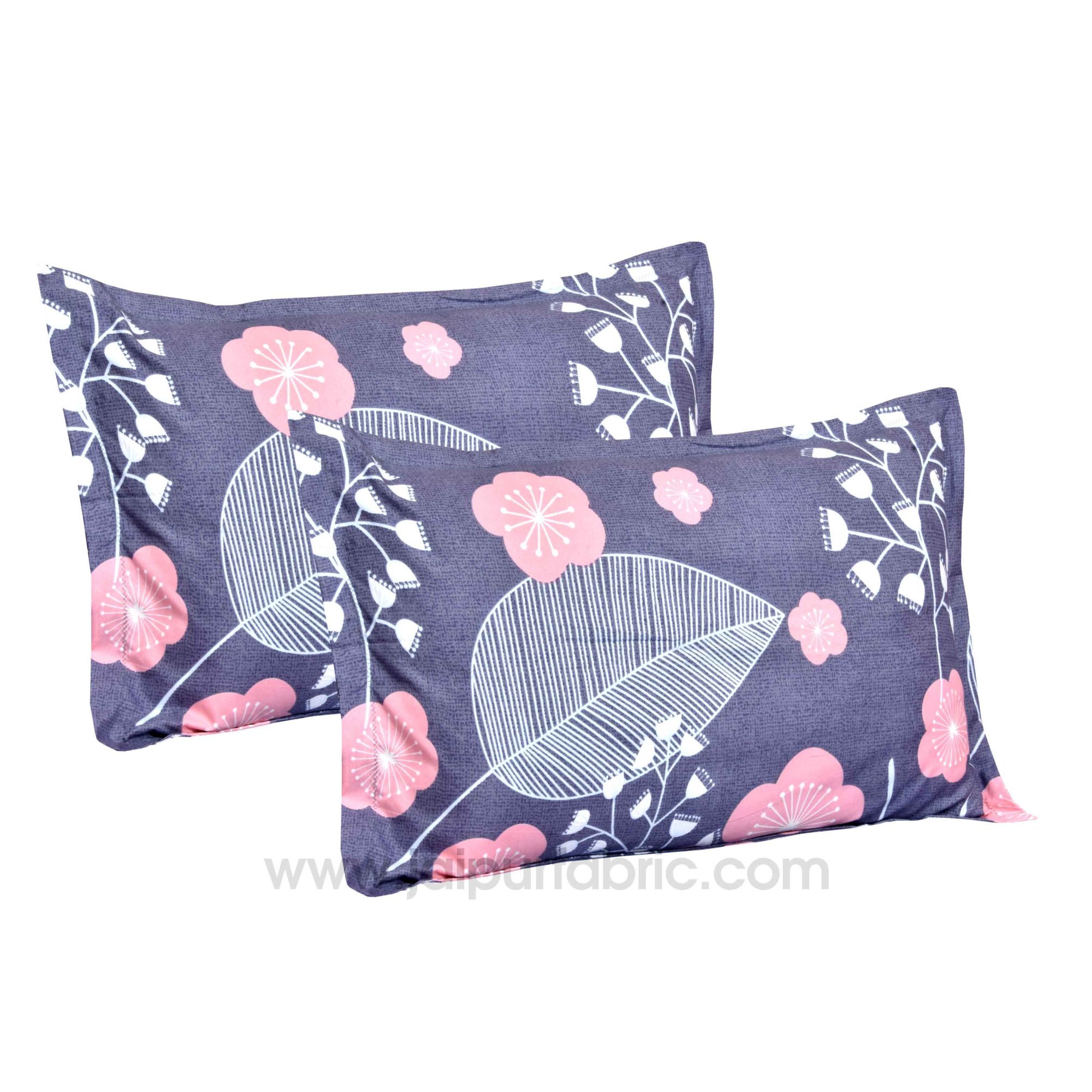 Purple Leaf Super-soft Double bedsheet With 2 Pillow Cover