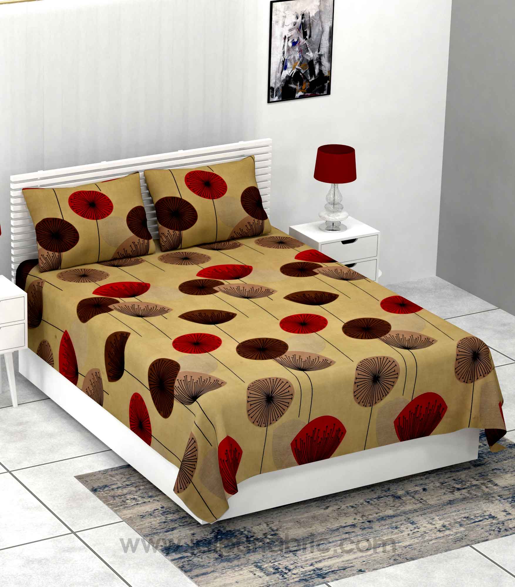 Seamless Sun Flower Softness Premium Super-soft Double Bedsheet