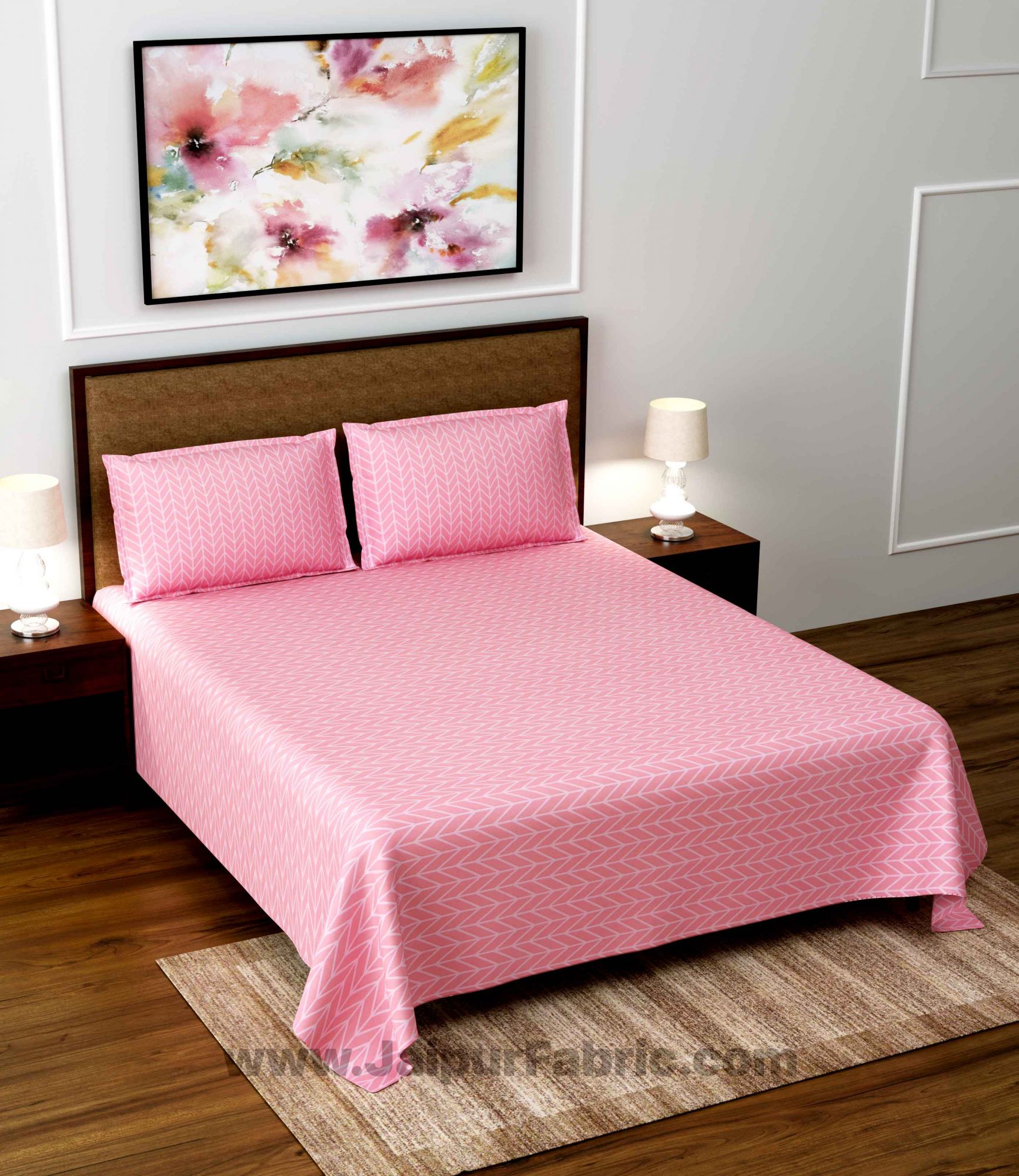 Baby Pink Super Soft Double Bedsheet