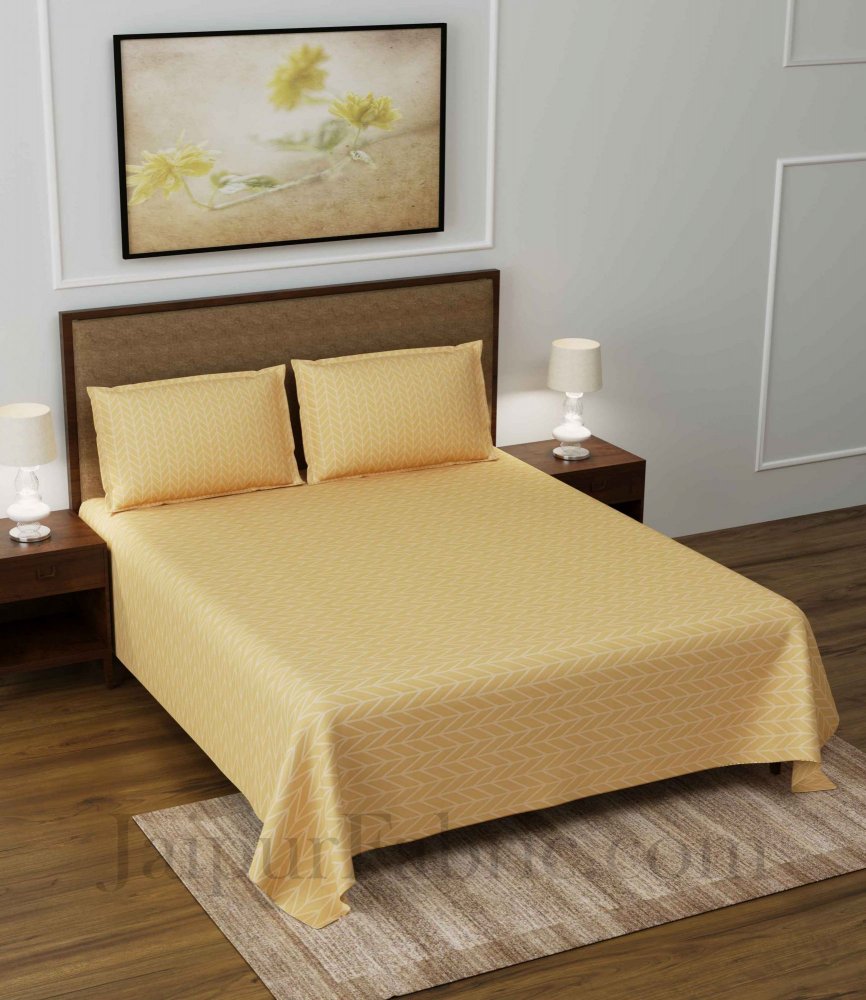 Creamish Gold Super Soft Double Bedsheet