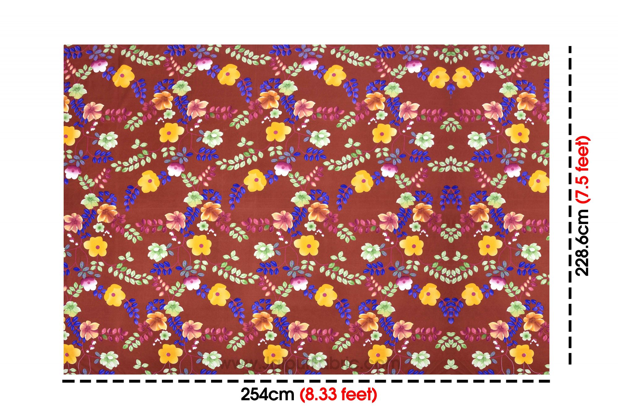 Redish Multi Floral Super Soft Double Bedsheet