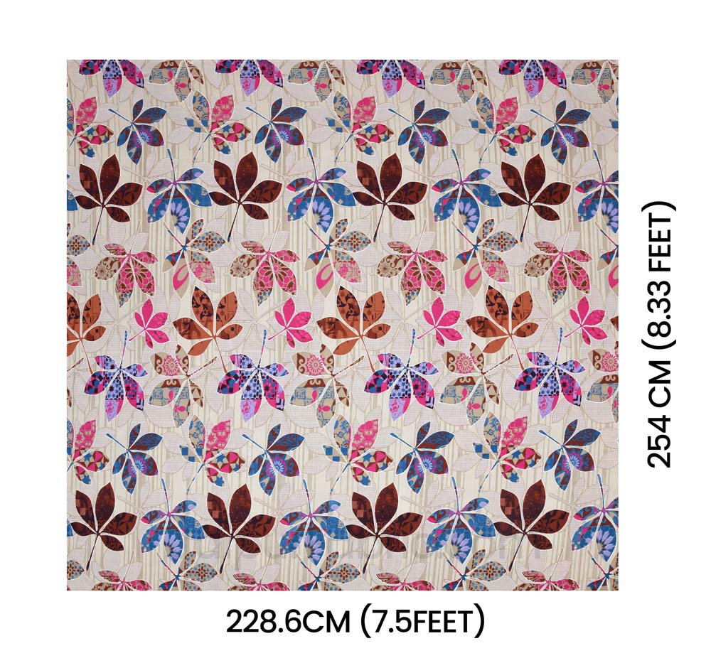 Cremish Multi Leaf Super Soft Double Bedsheet