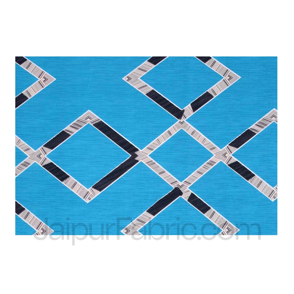 Teal Blue Rectangle Super Soft Double Bedsheet